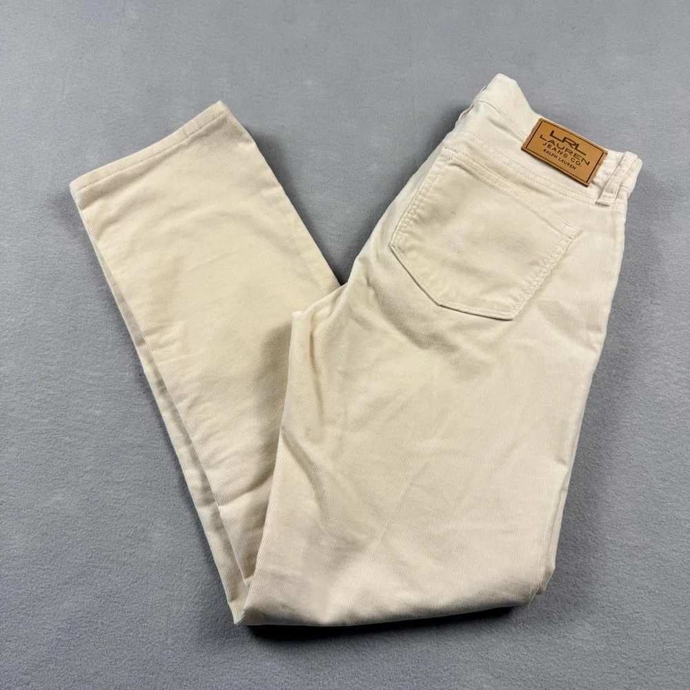 Lauren Ralph Lauren Pants Womens 4P White Premier Straight Corduroy Stretch RLL